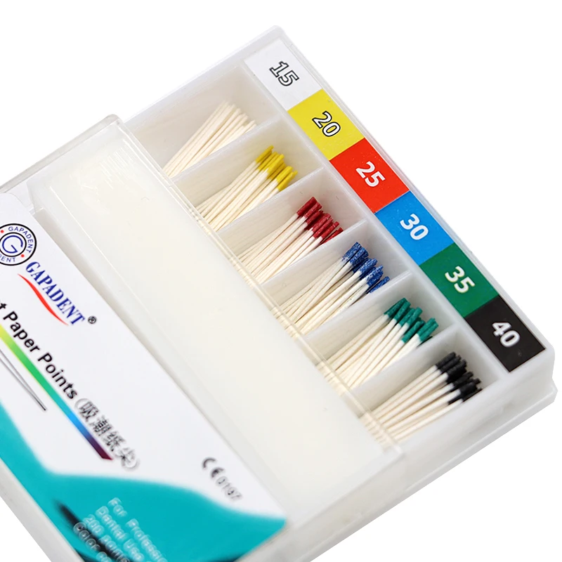 

200pcs/box Dental Absorbent Paper Points Cotton Fiber Tips Colorful Dentist Lab Material Teeth Cleaning Root Cancel Endodontics