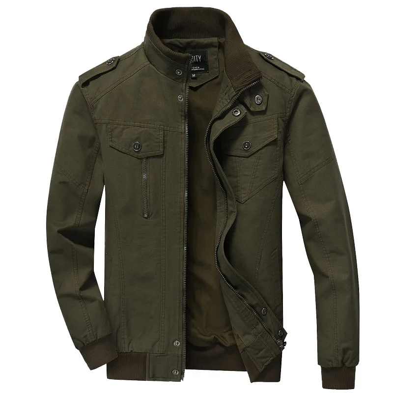 

Dropshipping Cotton Coat Military Spring Autumn Jacket Men Solid Casual Bomber Jackets Plus Size 6XL men clothes army jacket new