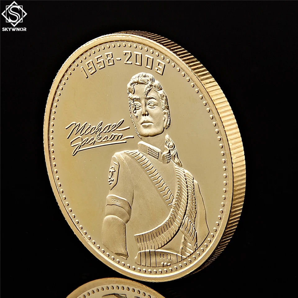 The King of Pop Michael Jackson Commemorative Coins Gold Plated Coin Souvenir 