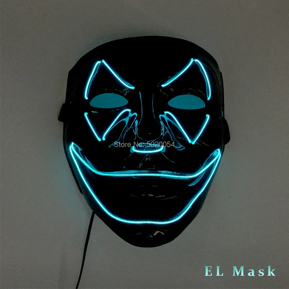 

2019 Newest 10 Colors EL Wire Halloween devil Mask Flashing LED Neon light Mask For Festival Glowing Bar Decoration