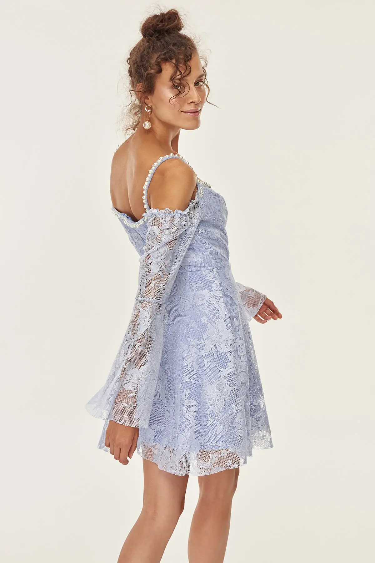 

Trendyol Advanced Accessory TPRSS18FZ0452 Blue Lace Dress
