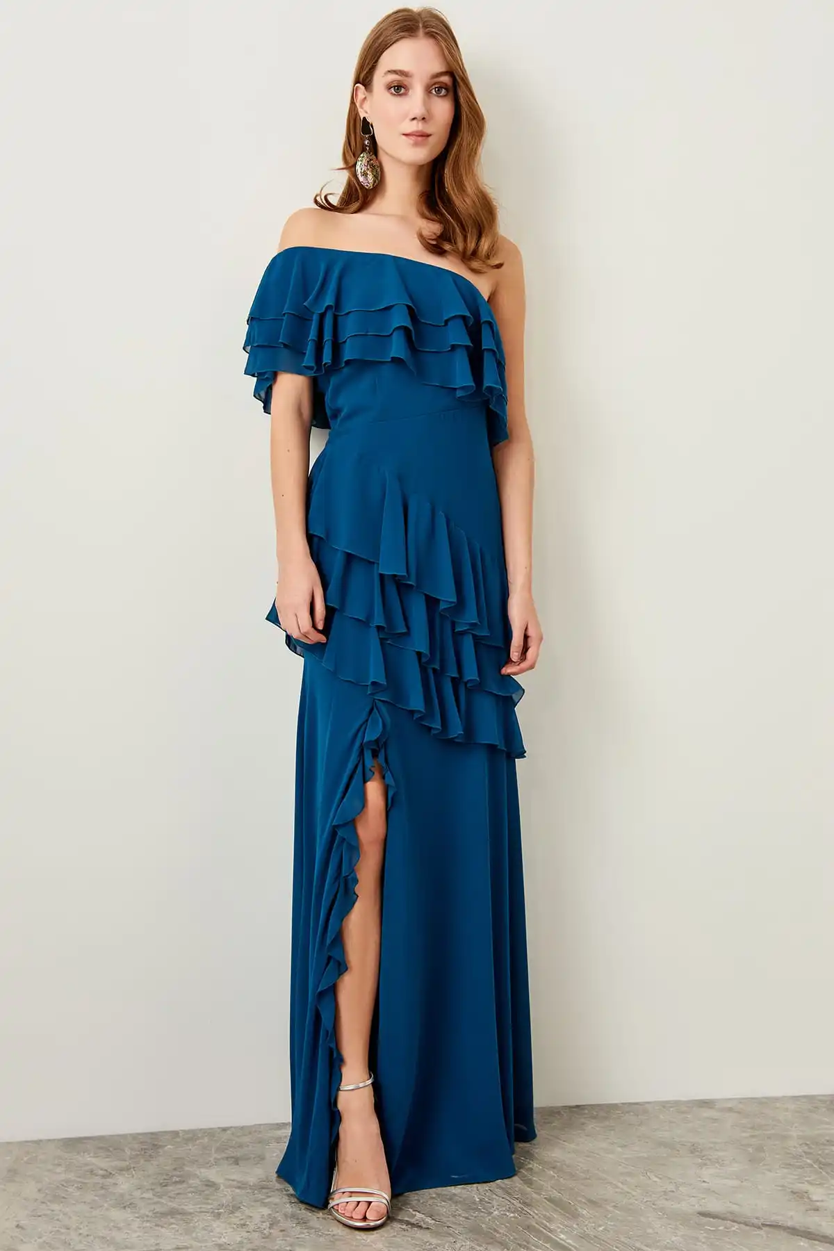 

Trendyol Oil Flywheel Evening Dress TPRSS19FZ0228