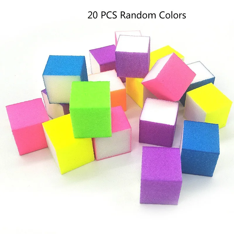 

20PCS Colorful Sanding Sponge Nail Buffers Files Grinding Polishing Nail Art Tool Mini Irregular for UV Gel Polish Nail File DIY