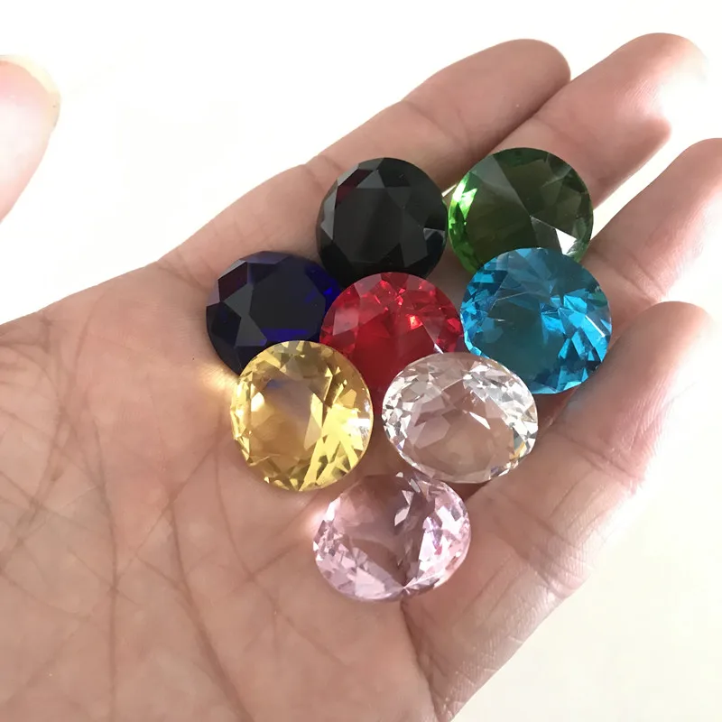 

20MM 8pcs Dimeter Crystal Diamond Rainbow Glass Beads Feng Shui Sphere Crystals Decorative Craft Gift Wedding Home Vase Decor