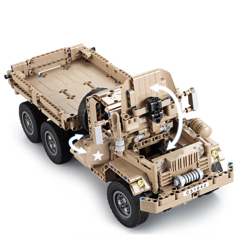 

Cada Double E 545pcs Building RC Block Technic Car Military Truck Toy With Transmitter Assemble Gift For Kids Boy Toys 38cm