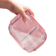 Корейский стиль Ланч-бокс стеклянный микроволновый Bento box Коробка для хранения еды школьные контейнеры для еды с отделениями герметичная коробка для обеда