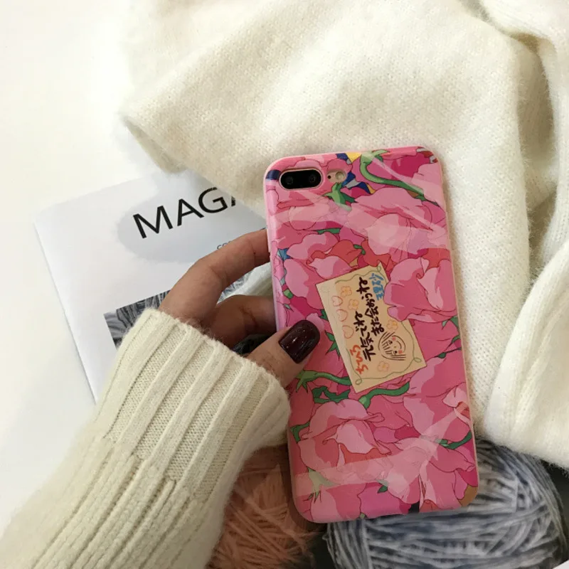 

New flower phone case for iPhone 6 7 8 drop iPhoneX XS XR Max matte cover iPhone 6S 7 8 Plus phone case
