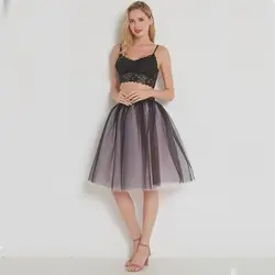 Сетки плиссированные 7 слоев Тюлевая юбка для танцев модные юбки-пачки Женская юбка эластичный пояс 2018 Лолита Юбки