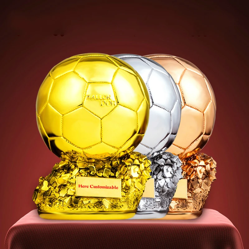 Custom Made Ballon D'OR Trophy Cup 11 Replica Men's Golden Soccer Ball