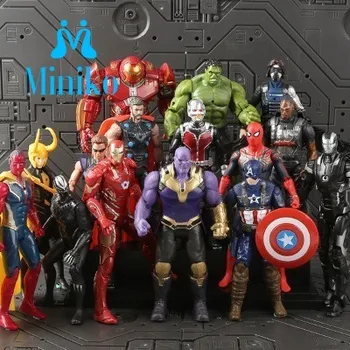 

Marvel Avengers 3 Infinity War Movie Anime Super Heros Captain America Ironman Spiderman Hulk Thor Superhero Action Figure Toys