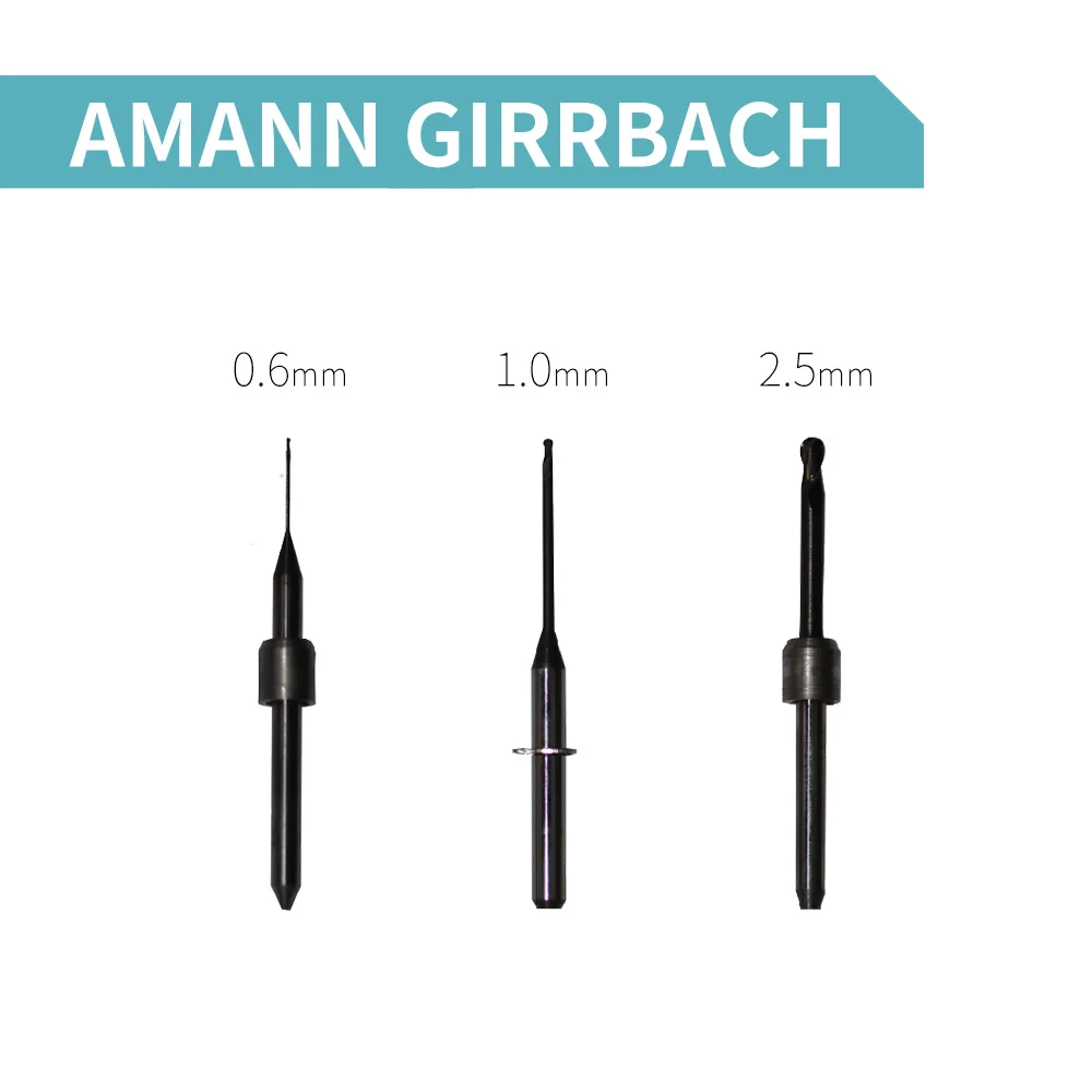 

Amann Girrbach milling burs 0.6mm/1.0mm/2.5mm Shank 3mm dental milling cutters