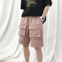 Весна и лето китайский стиль Досуг Дикий высокое качество мужской молодежи супер огонь Спорт искусство двойной карман шорты