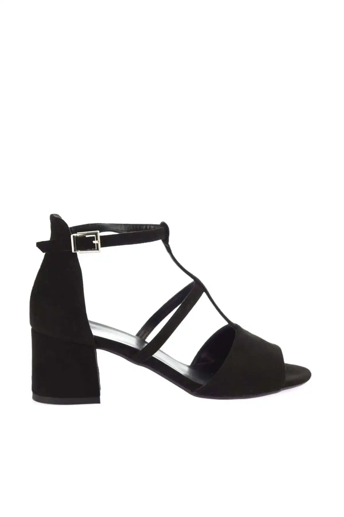 

Trendyol Black Suede Women's High-Heeled Shoes TAKSS19KW0034