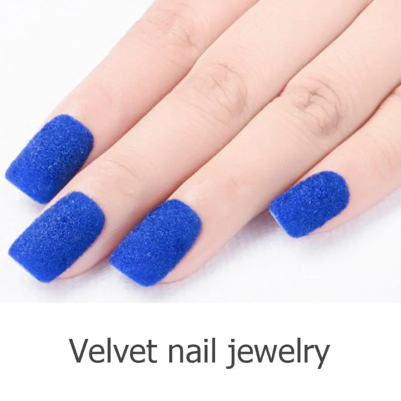 

12pcs Women Plush Velvet Fuzzy Flocking Designs Sliders For Nail Decals Nail Stickers DIY Manicure Accessories Party Beauty Tool