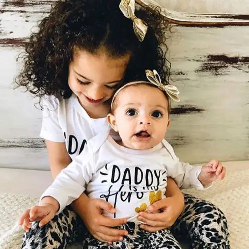 Футболка с надписью Daddy is my Hero для новорожденных мальчиков и девочек комбинезон +