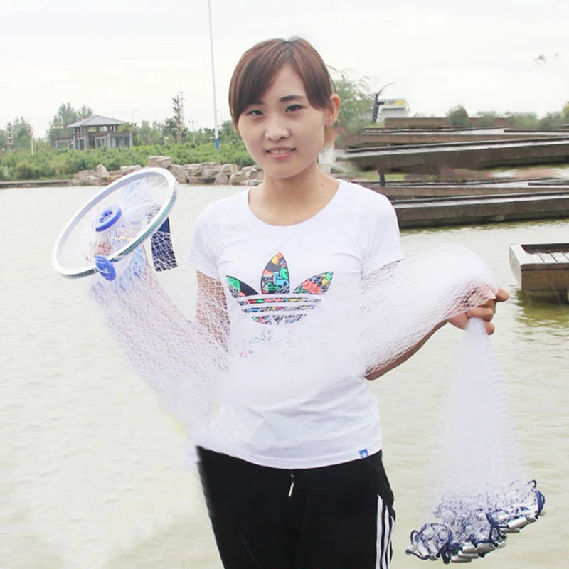 

Net weaving net Fishing Gill Network American Hand Throw Net iron pendant Small Mesh Sprots Fly Catch Fishing Net