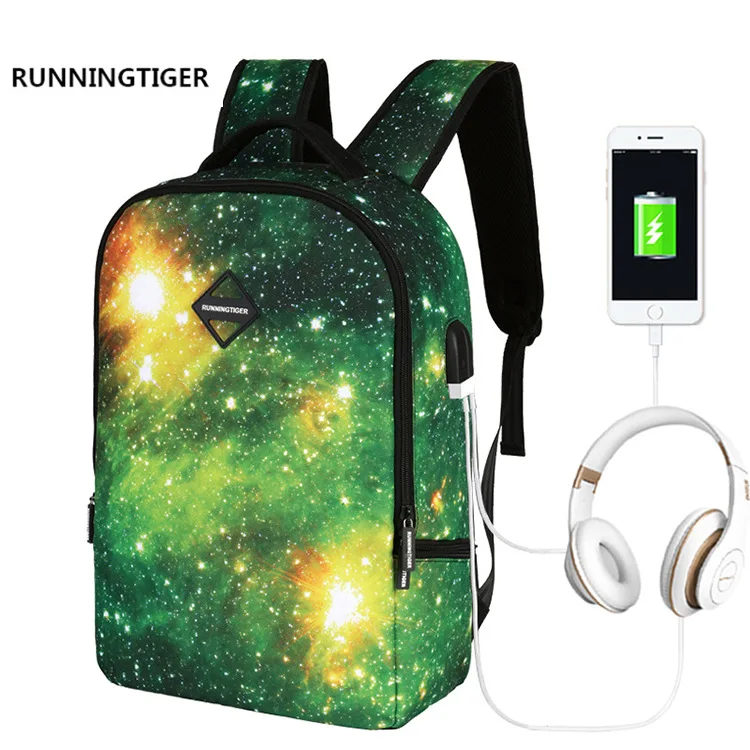 

2018 New Pattern USB Starry Sky Both Shoulders Package Student A Bag More Function Headset Charge Business Trip Backpack