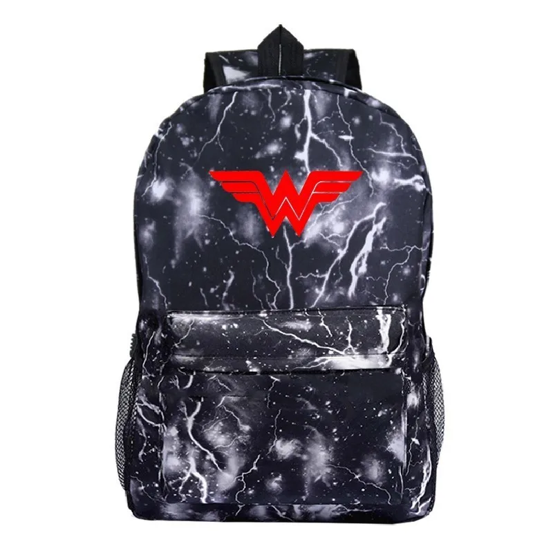

Wonder Woman 6 Laptop Schoolbag Sac a Dos Book Bag Canvas Travel Mochila Mujer Superhero Backpacks Fashion Luminous DC Comic
