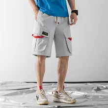 Весна и лето новые популярные корейские повседневные мужские качественные модные хип-хоп рабочие шорты хлопок большой размер уличная скидка