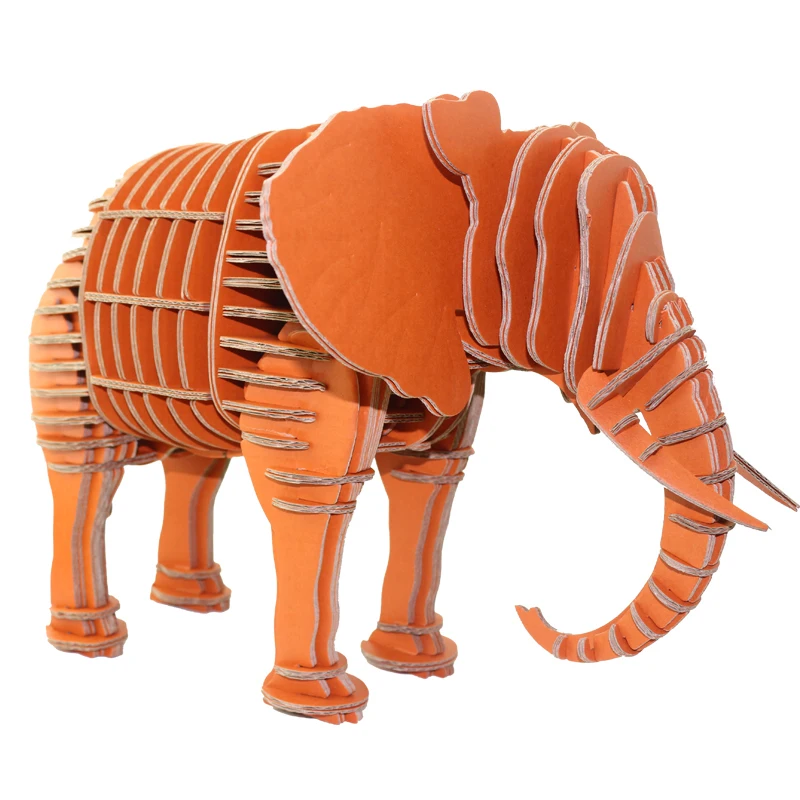 

Elephant Fun 3D Puzzle DIY Corrugated Paper Model Kits Toy Children Educational Boy Splicing Hobby Building Cool