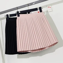 Плиссированная юбка в консервативном стиле с вышитыми буквами, длиной выше колена, мини-юбка с завышенной талией, весна-лето