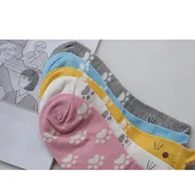 Носки с кошачьими следами милые Мультяшные Сексуальные корейские женские модные хлопковые носки без пятки TY53