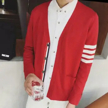 

2019 New Fashion Sweater Men's Cardigan Solid Color Slim Fit Jumpers Knitwear Warm Winter Korean Style Casual Mens Clothes