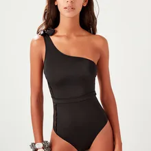 Trendyol черный купальник на одно плечо TBESS19HE0072