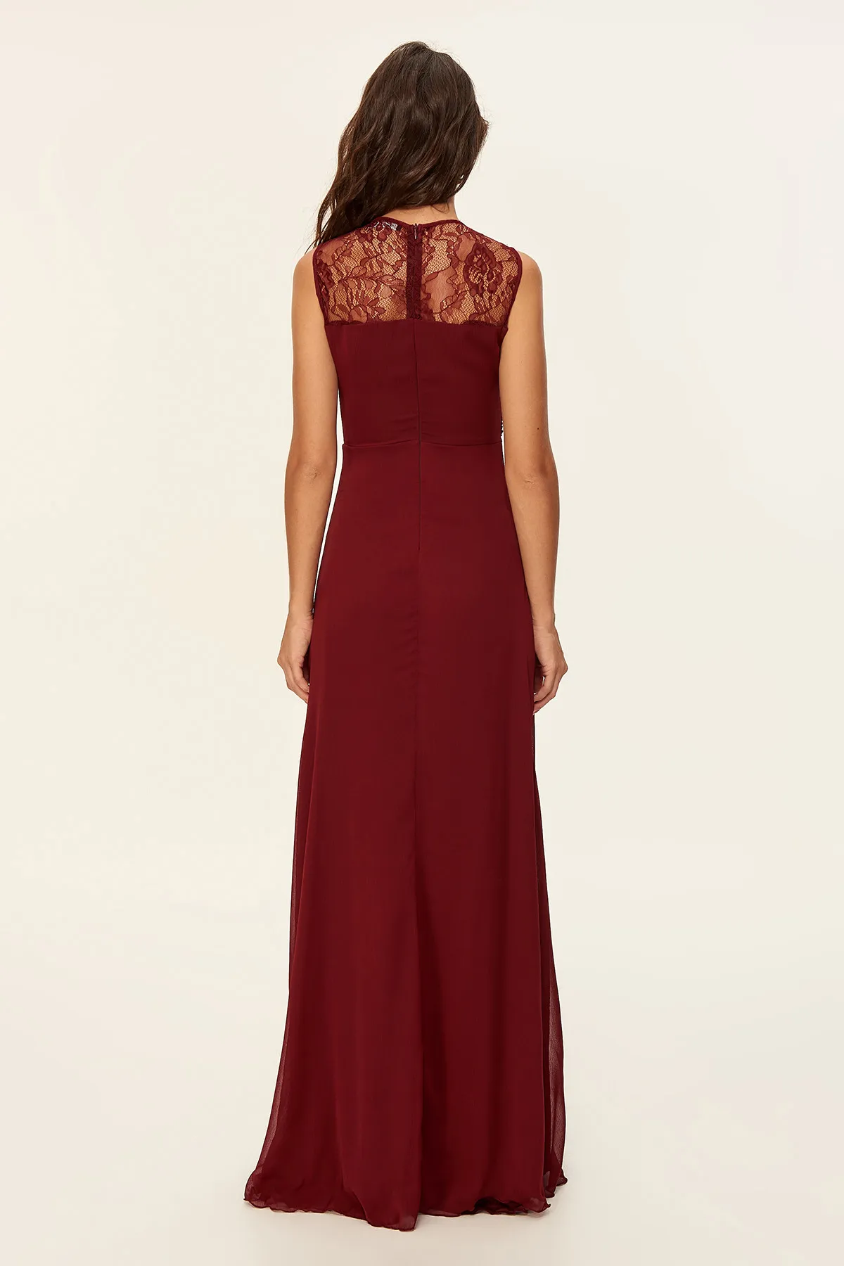 

Trendyol Bordeaux Evening Dress Lace Detail TPRSS18FZ0273