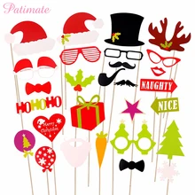 PATIMATE Christmas Paper Hat Funny Moustache Party Mask Photography Christmas Decoration Photo Props