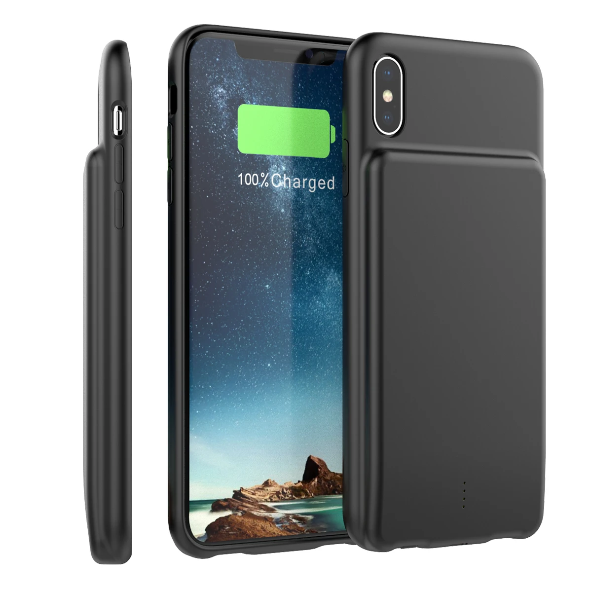 

For iPhone Xs Max Battery Charger Case with Audio 5000mAh External Backup Charger Power Bank Protective Phone Shell Cover