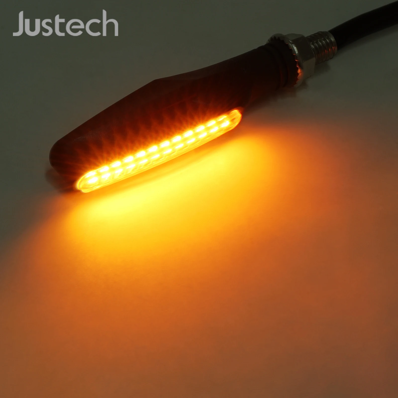 

Justech 4pcs Universal Flowing Waterproof Motorcycle Motorbike LED Turn Signal Indicator Amber Light for 10MM hole