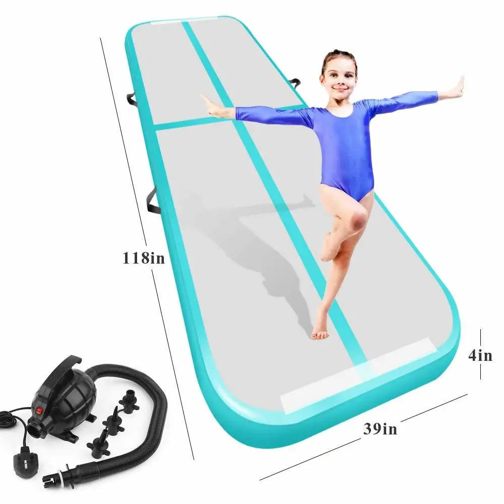 

Inflatable Gymnastics Airtrack Tumbling Air Track Floor Trampoline Electric Air Pump For Home Use/training/cheerleading/beach