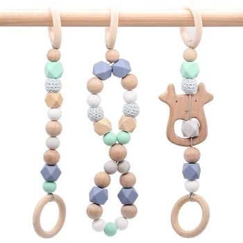 

Montessori Toy Beech wooden teether Crochet Beads A Variety Of Wooden Animal Geometric Patterns Choose Fashion Baby Rattle