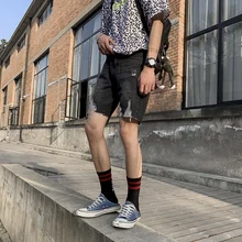 Новинка весны и лета тенденции моды Повседневное пара Harajuku европейский и американский Стиль свободные спортивные удобные Короткие джинсы