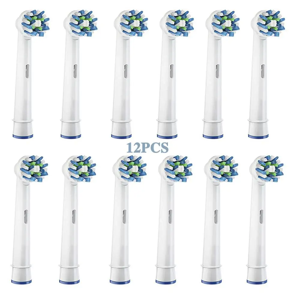 12pcs Electric toothbrush heads Cross Action with Bacteria Guard Bristles Replacement Brush Heads For Oral B Pro 7000 Triumph