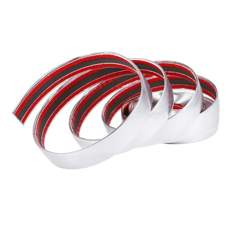 

13M Silver Car Chrome DIY Molding Decorative Strip For Grille Window Bumper Door Edge Scratch Protection Cover