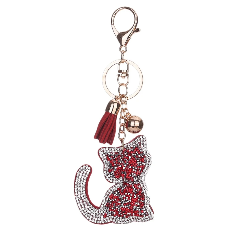 

Beautiful Cute Cat Keychain Hand Bag Pendant Two-Tone Gift Pendant Women Llavero Chaveros Charms Car Bag Accessories K