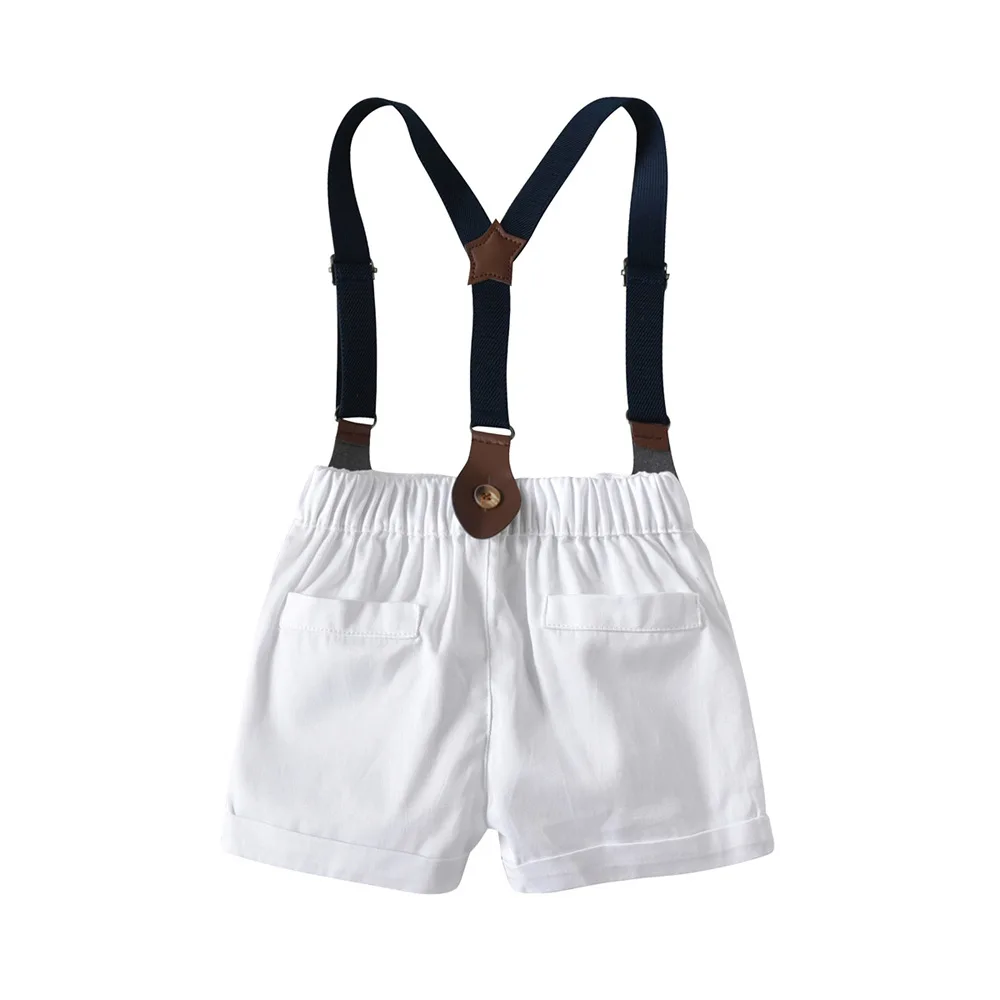 Carters/летние костюмы для маленьких мальчиков, комплект джентльменского платья Розовые и белые шорты в полоску с короткими рукавами и Бантом комплекты из четырех предметов