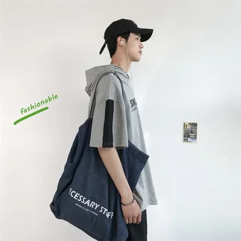 

2019 Spring And Summer New Fashion Trend Korean Version Of The Loose Couple Cotton Hip Hop Text Printing Hooded T-shirt M-XL