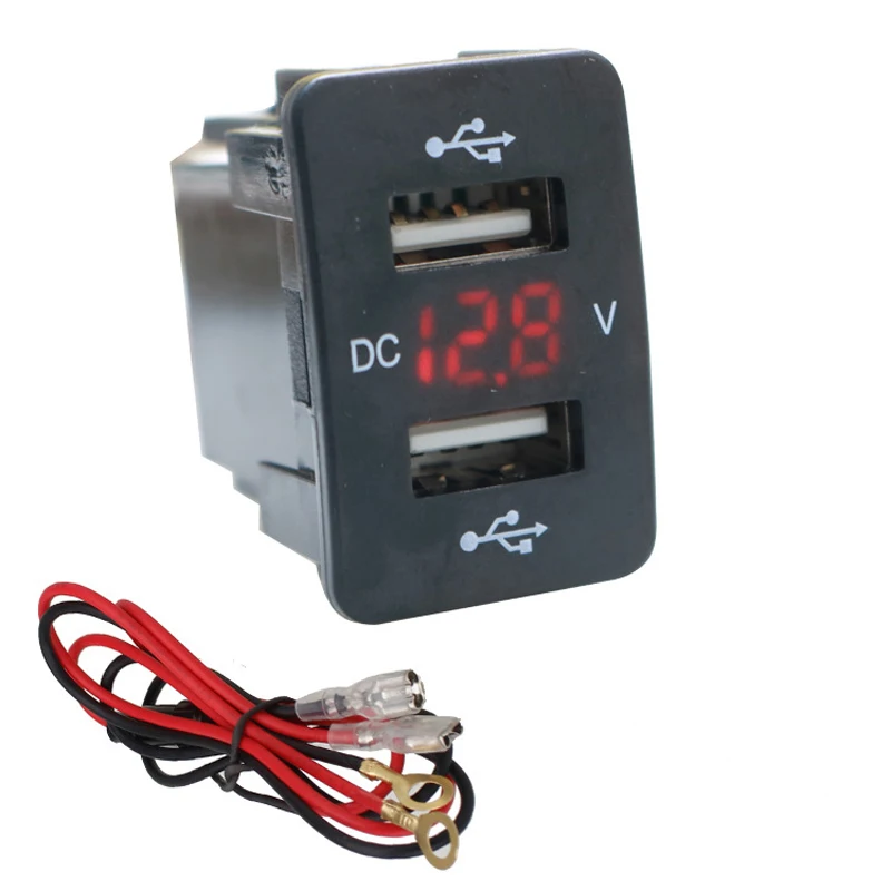 DC 12 24V двойной USB порт со светодиодным цифровым вольтметром монитор автомобильное