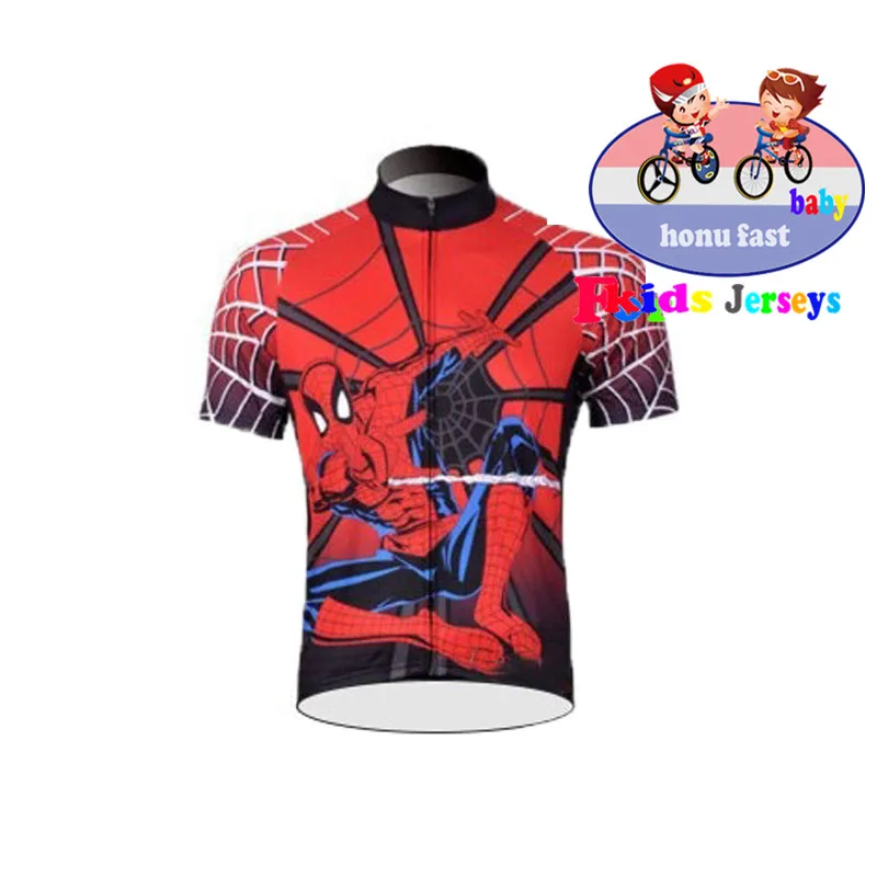 2018 جديد الرجل العنكبوت. أطفال الدراجات جيرسي مجموعة الكرتون الأطفال الدراجات ملابس الصيف دراجة جيرسي جاف سريعة دراجة جيرسي دعوى