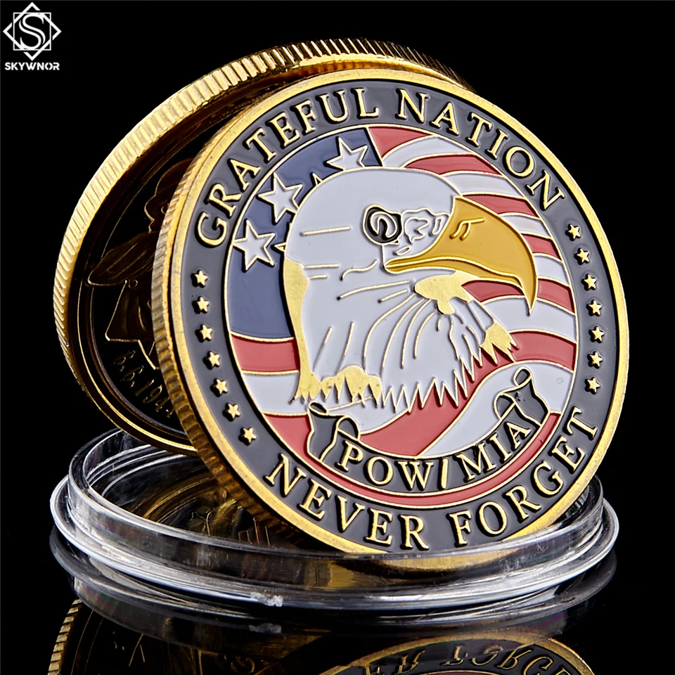 USA Navy USAF USMC Army Coast Guard Freedom Eagle Gold Plate Rare Challenge Coin 