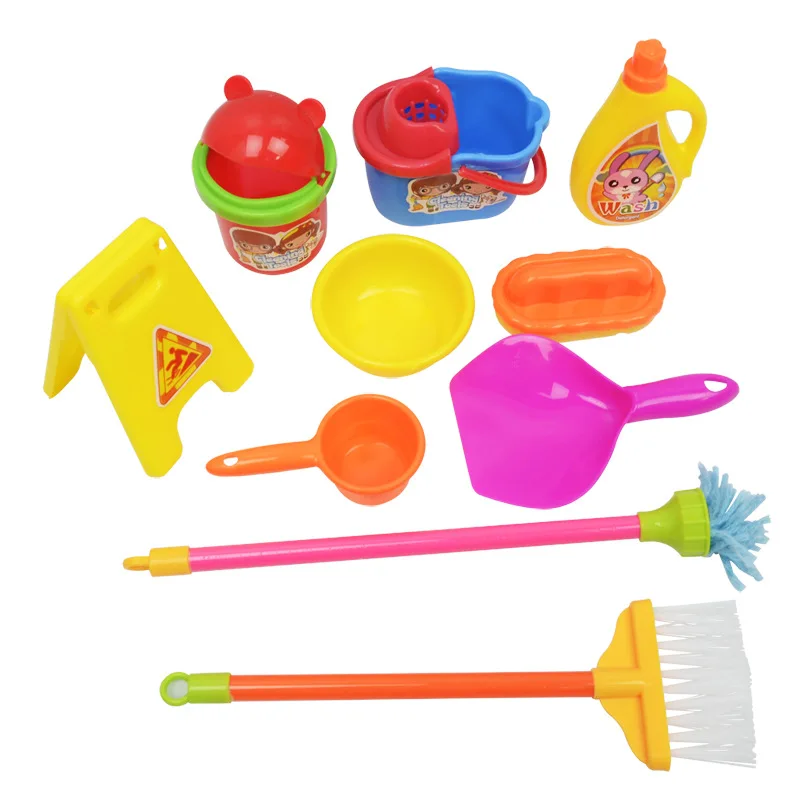 

10pcs Mini Doll Accessories Household Cleaning Tools For Doll Accessories Clean Kits Dollhouse Kids Children Educational Toy