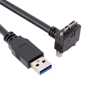 

90 degree Up/Down/Left/Down/30 Degree Slant Angled Micro USB Screw Mount to 3.0 Data Cable for Industrial Camera