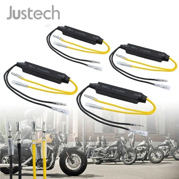 

Justech 4pcs 12V Turn Signal Indicator LED Load Resistor Fix Error For Motorcycle LED Flash Indicator Resistor