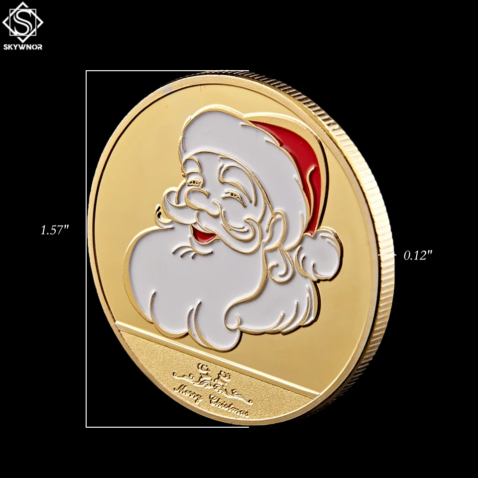 Счастливого Рождества снеговик и олень Золотой жетон Коллекционная монета декоративные подарки