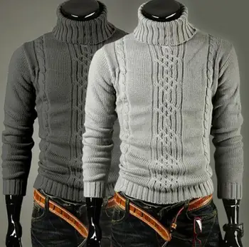 

Fashion Pullover Cardigan Sweater Casual Men Coat Turtleneck Knit Slim Fit Coat Long Sleeve Sweater