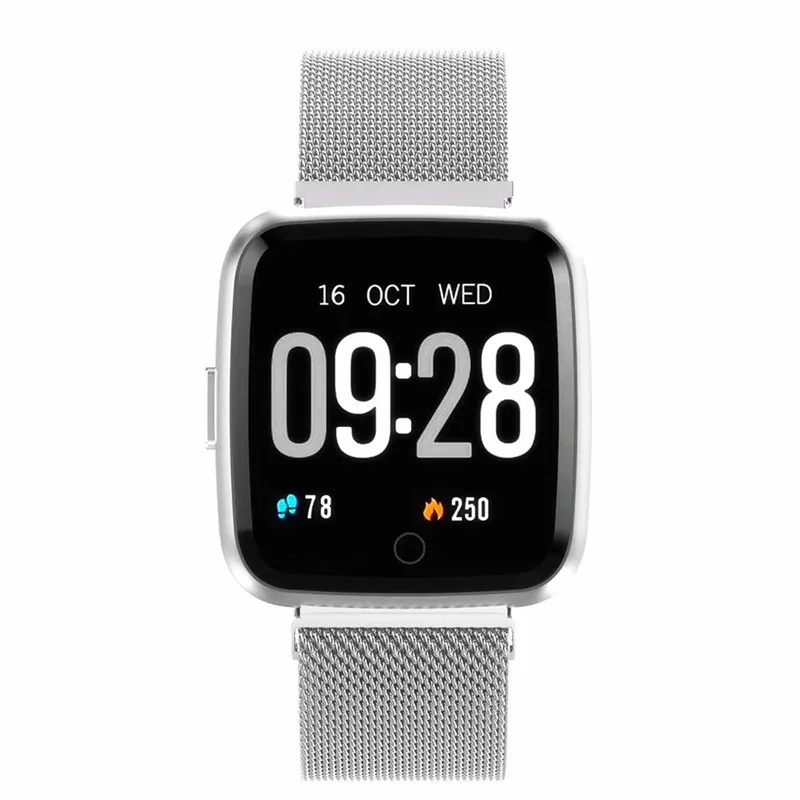 Heart Rate Fitness Watch Digital Fashion Smart Watch Women Men Steel Mesh Strap Pedometer Sports Running Wrist Watch Electroni