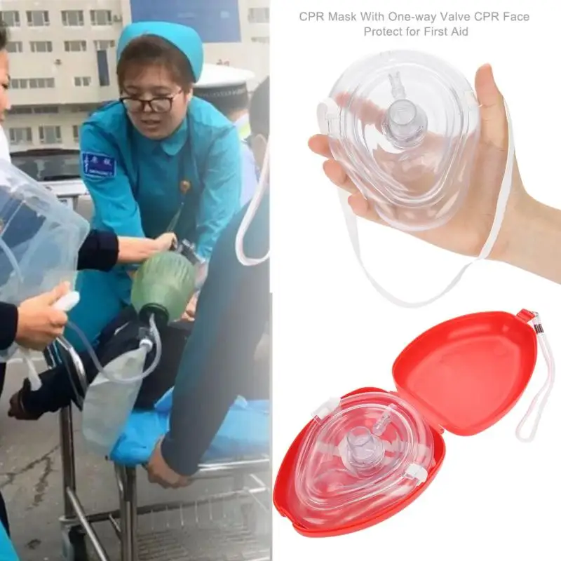 

CPR Emergency First Aid Masks CPR Breathing Mask Mouth Breath One-way Valve Tools for Training Teaching Face Protect